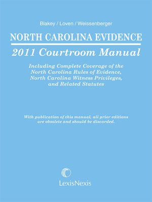 cover image of North Carolina Evidence Courtroom Manual